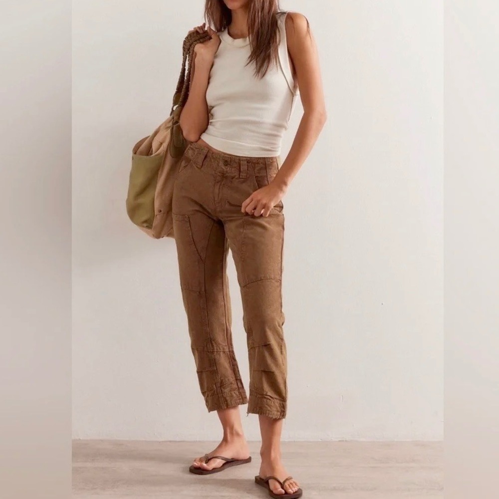 Free People Supersonic Slim Pant Breen 10 Workwear Utility Cargo Spring Y2K‎